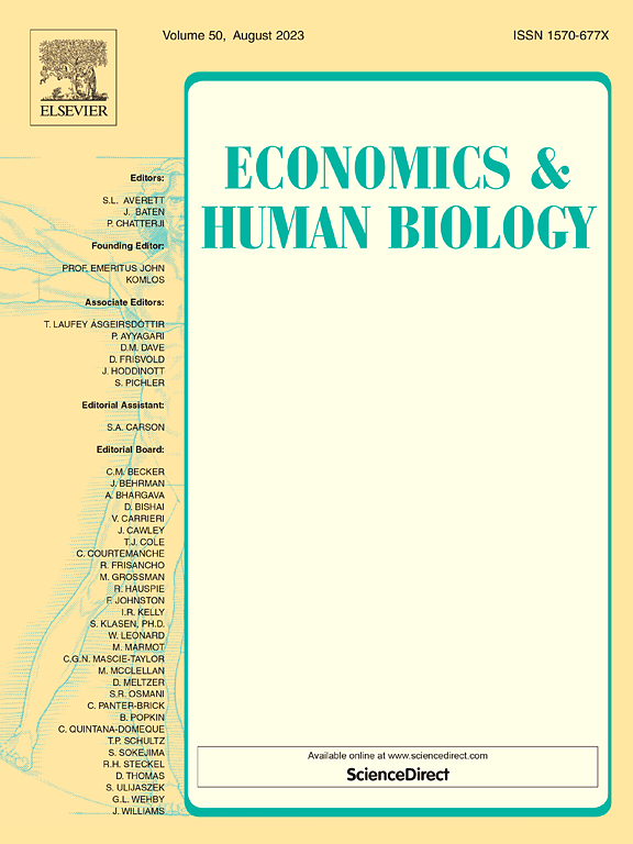 Go to journal home page - Economics & Human Biology